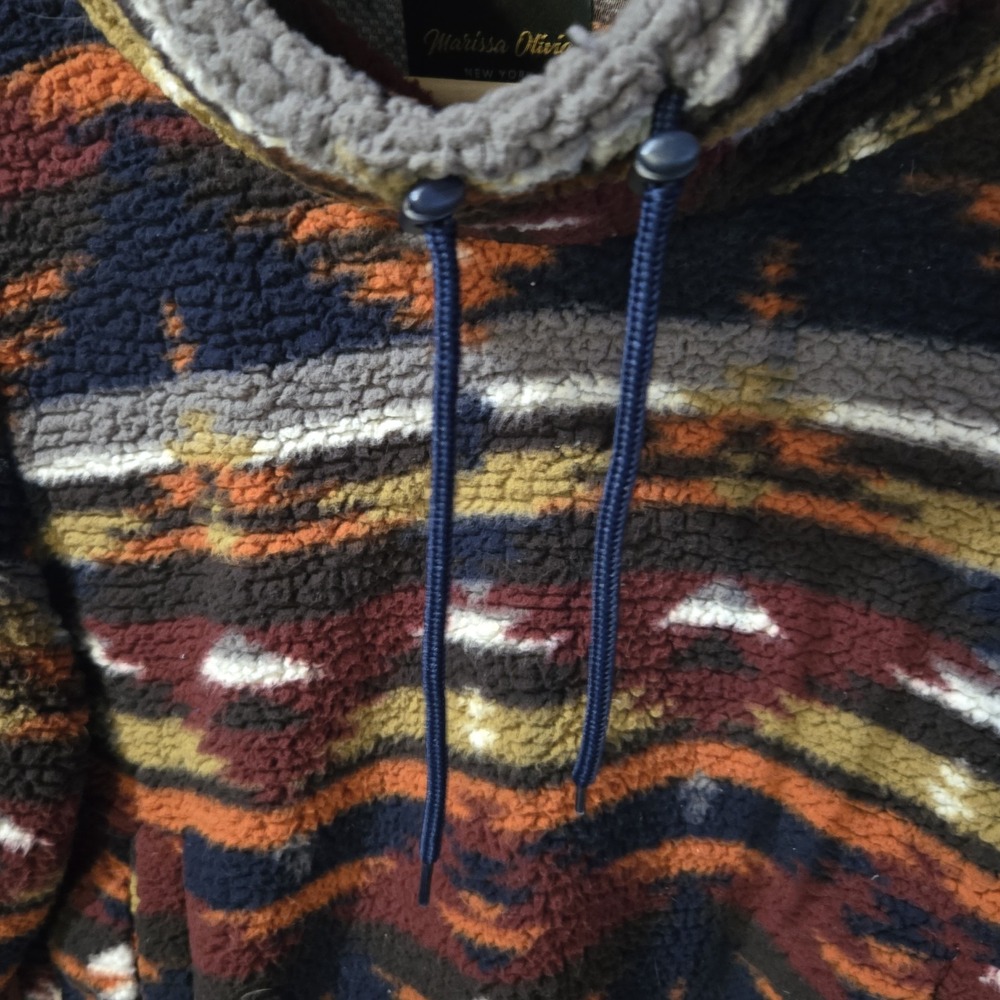 Marissa Olivia Fleece Sweater Aztec Southwestern High Pile 1/4 Zip Pullover Sz S